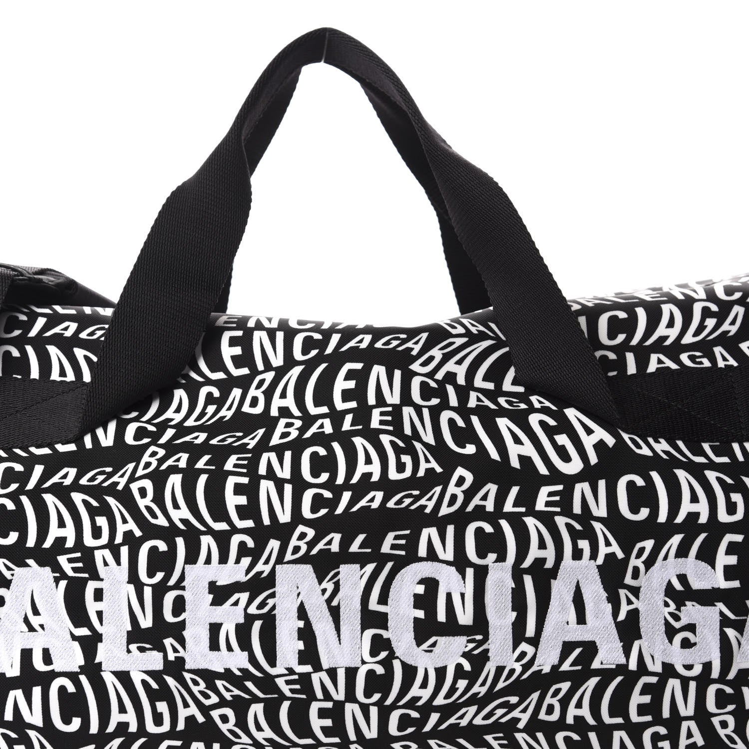Balenciaga Nylon Wave Logo Wheel Gym Bag Black 9 of 9