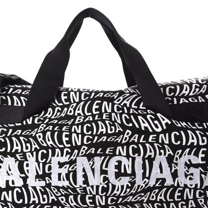Balenciaga Nylon Wave Logo Wheel Gym Bag Black 9 of 9