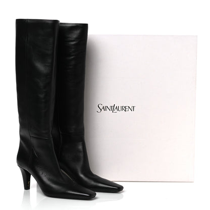 Saint Laurent Calfskin Jill Knee High Boots 39 Black 10 of 10