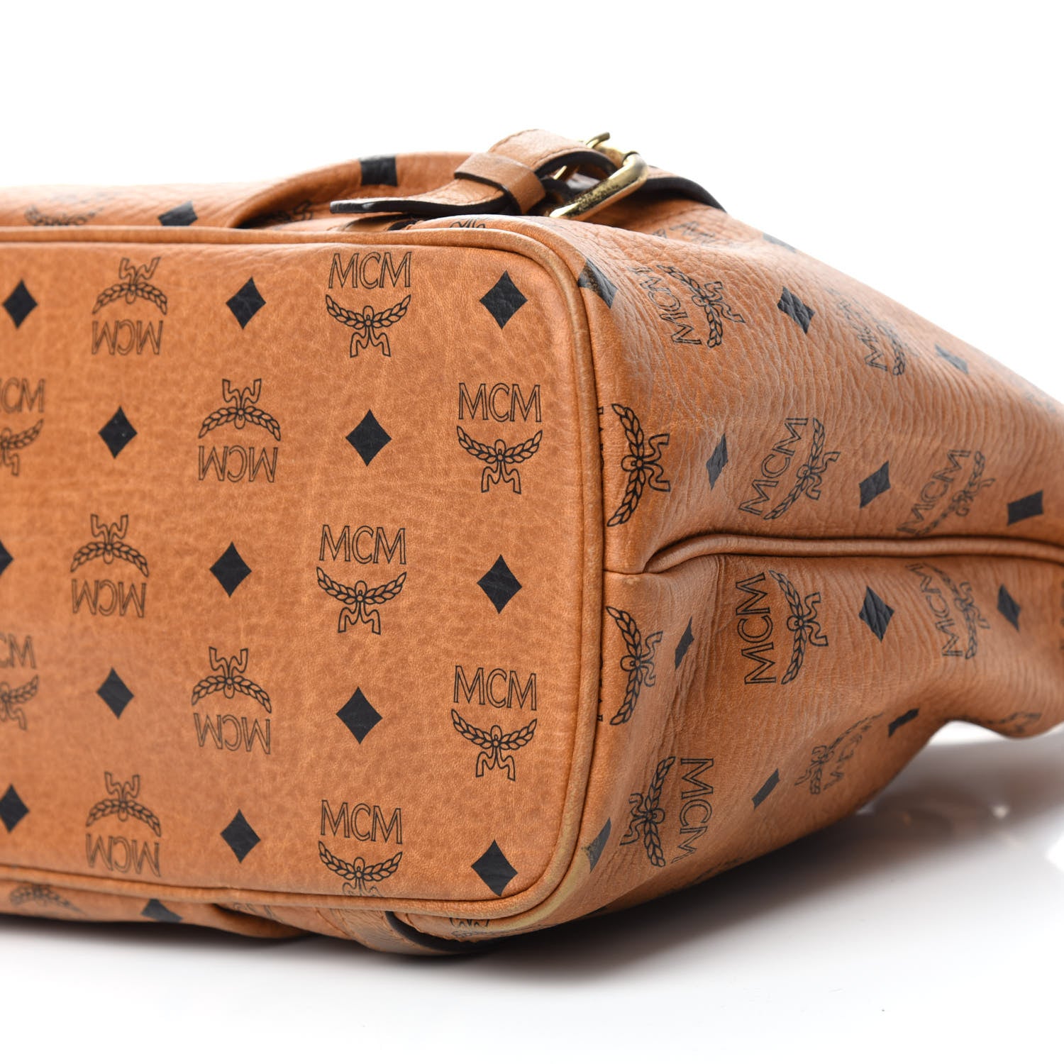 MCM Visetos Medium Essentials Shopper Tote Cognac 7 of 13