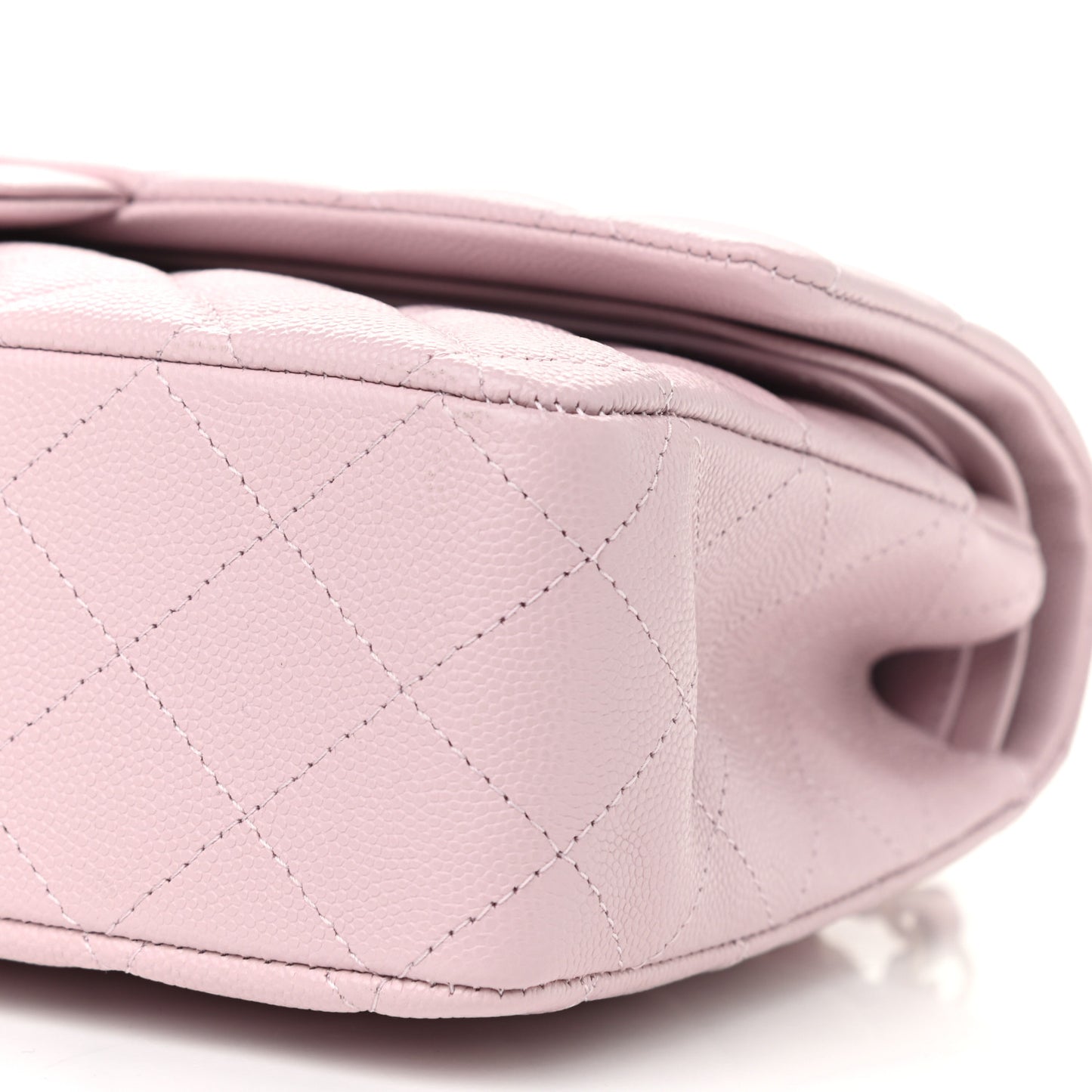 Caviar Quilted Medium Double Flap Light Pink