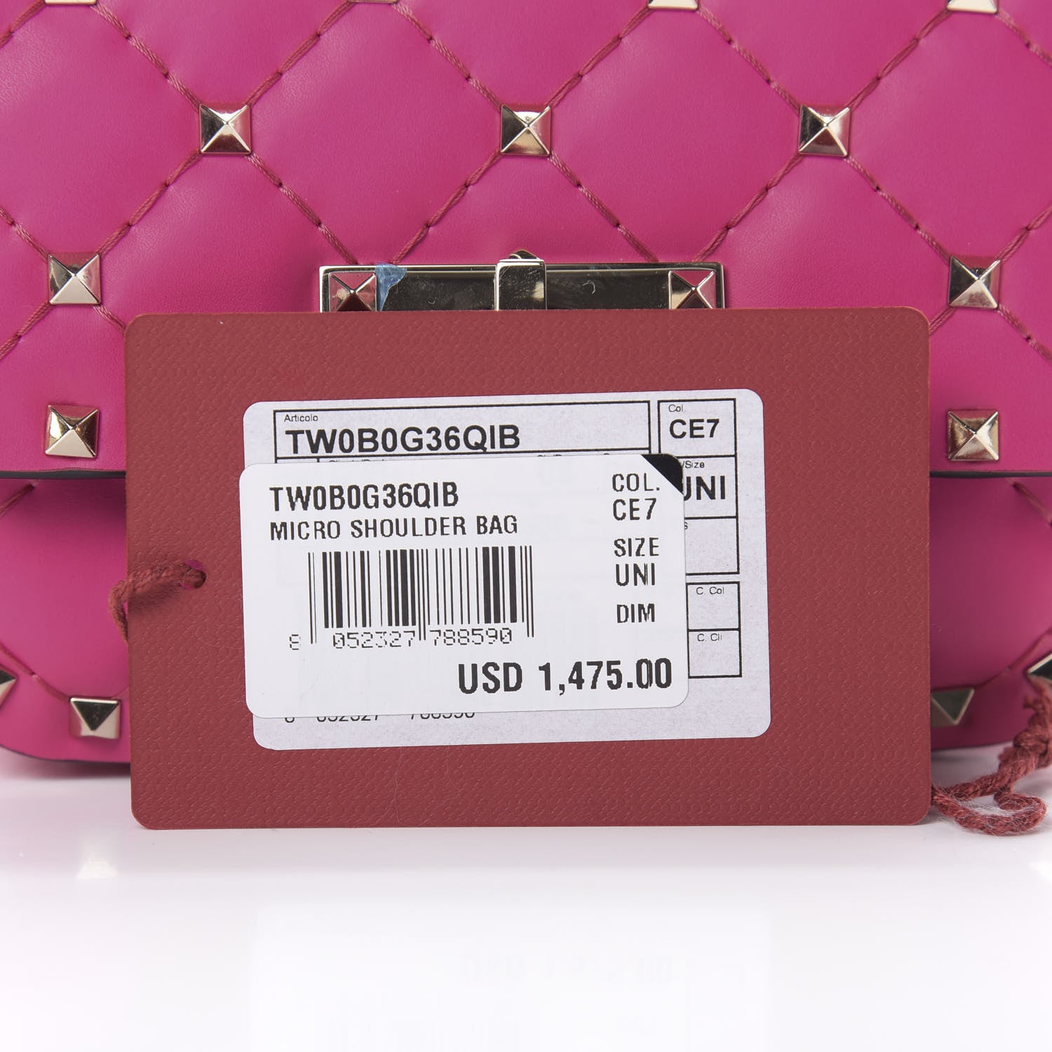 Valentino Garavani Calfskin Micro Rockstud Spike Shoulder Bag Azalea 11 of 11