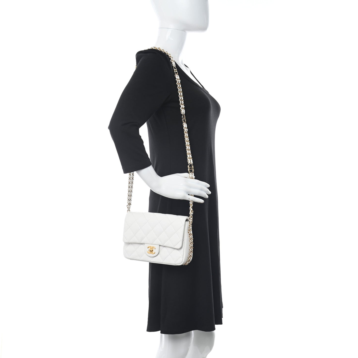 Caviar Quilted Mini CC You Flap White