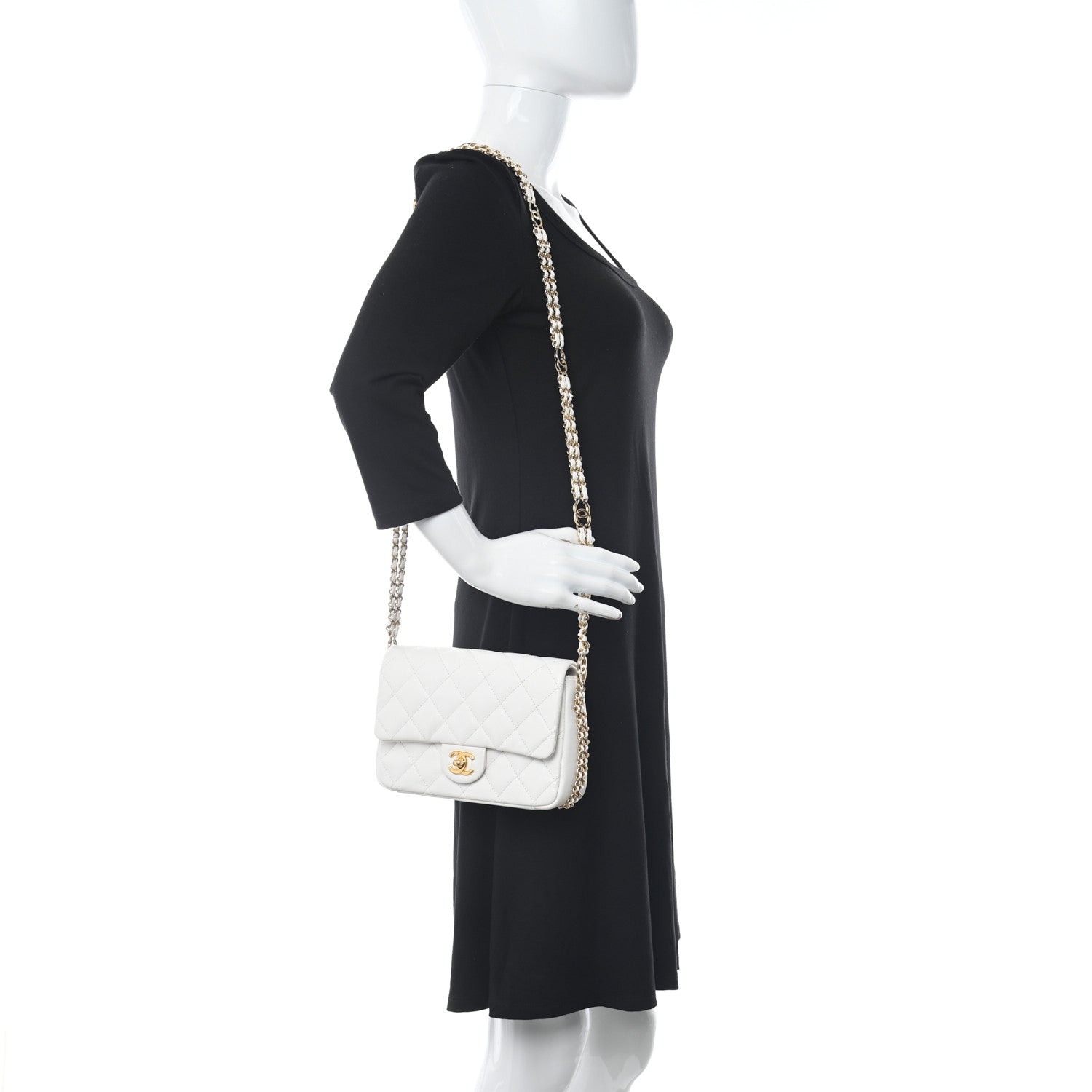 Chanel Caviar Quilted Mini CC You Flap White 2 of 11