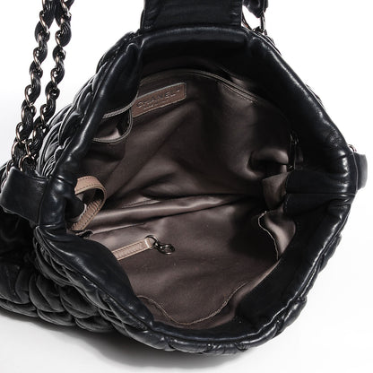 Chanel Calfskin Bubble Quilt Hobo Black 5 of 7