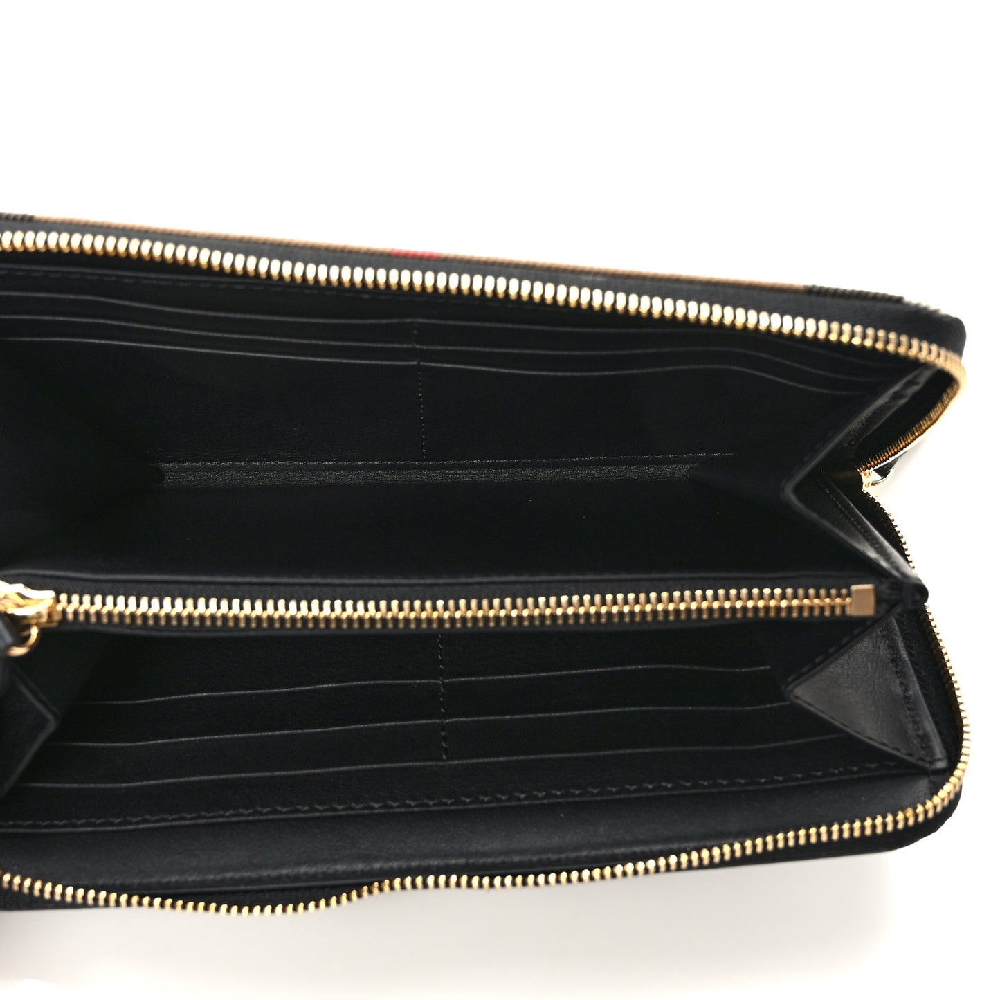 Calfskin Haymarket Check Elmore Zip Around Wallet Black