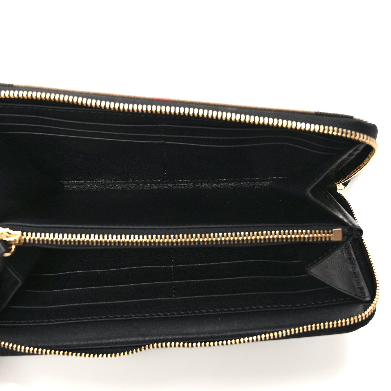 Burberry Calfskin Haymarket Check Elmore Zip Around Wallet Black 5 of 9
