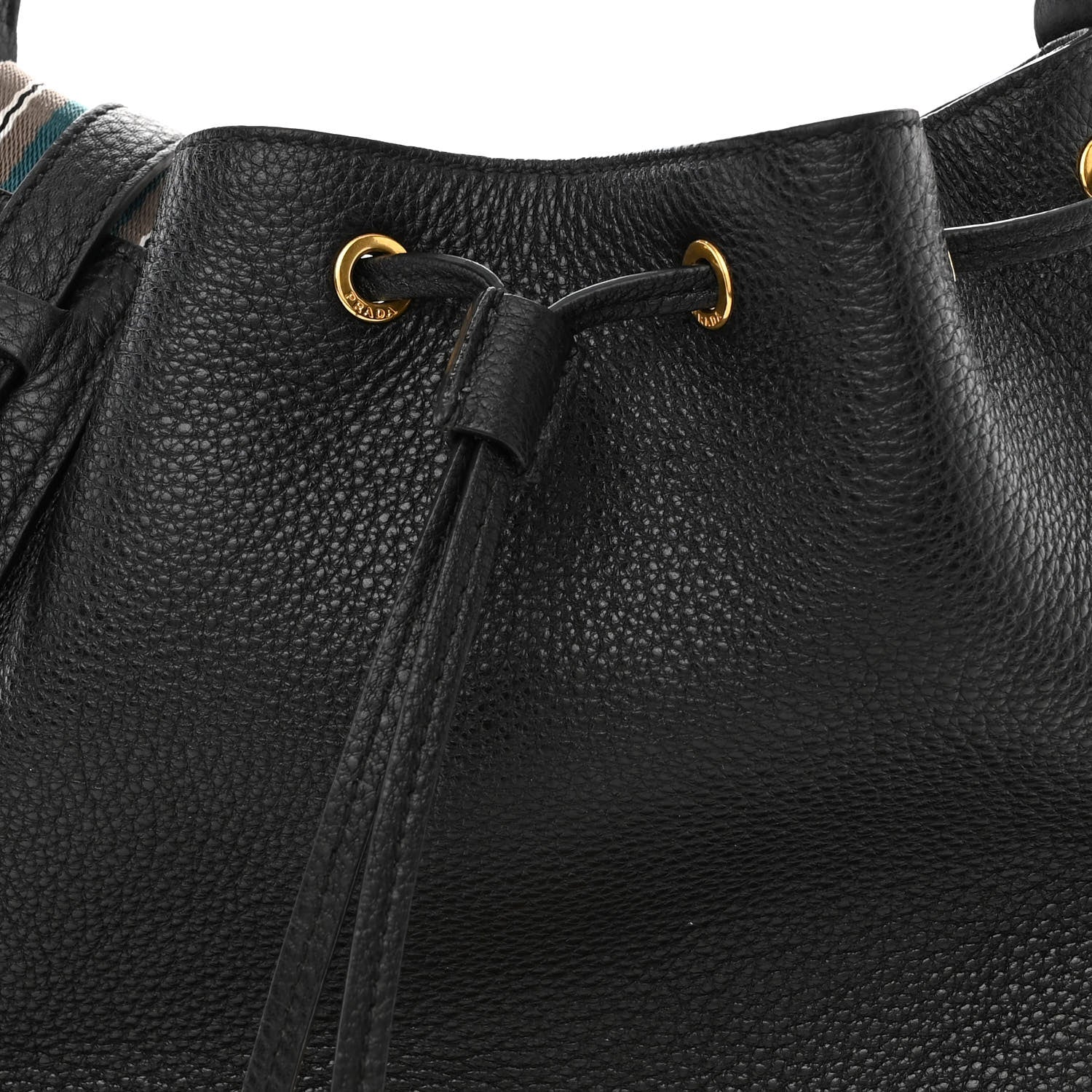 Prada Vitello Daino Bucket Bag Black 10 of 12