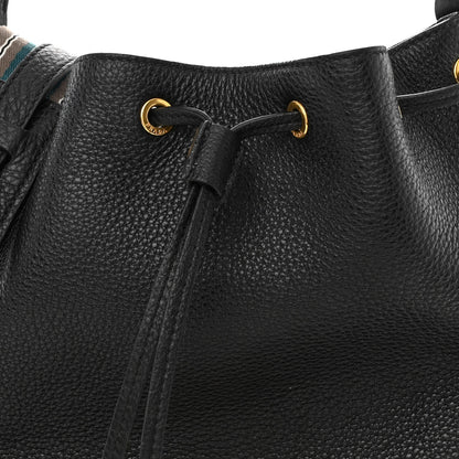Prada Vitello Daino Bucket Bag Black 10 of 12