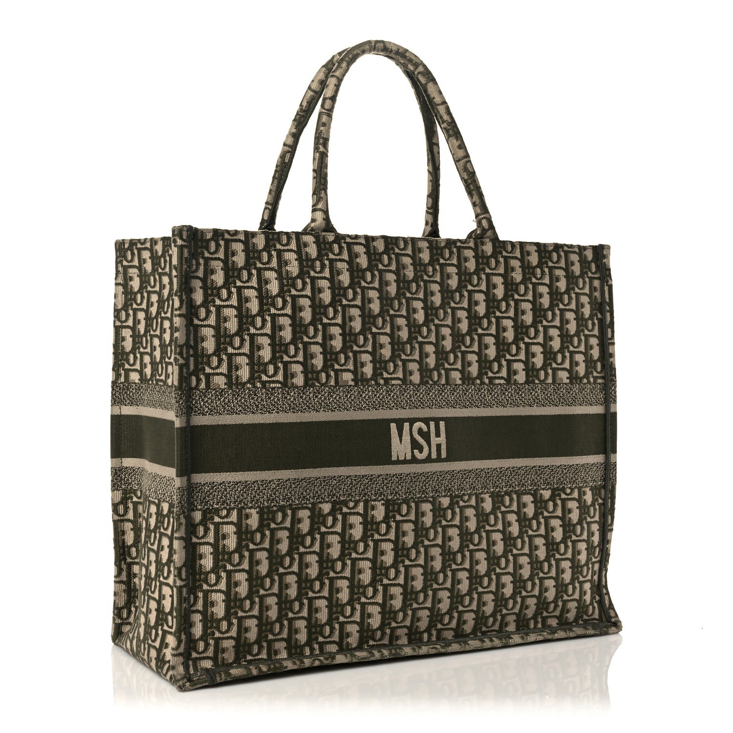 Oblique Large Book Tote Vert Multicolor