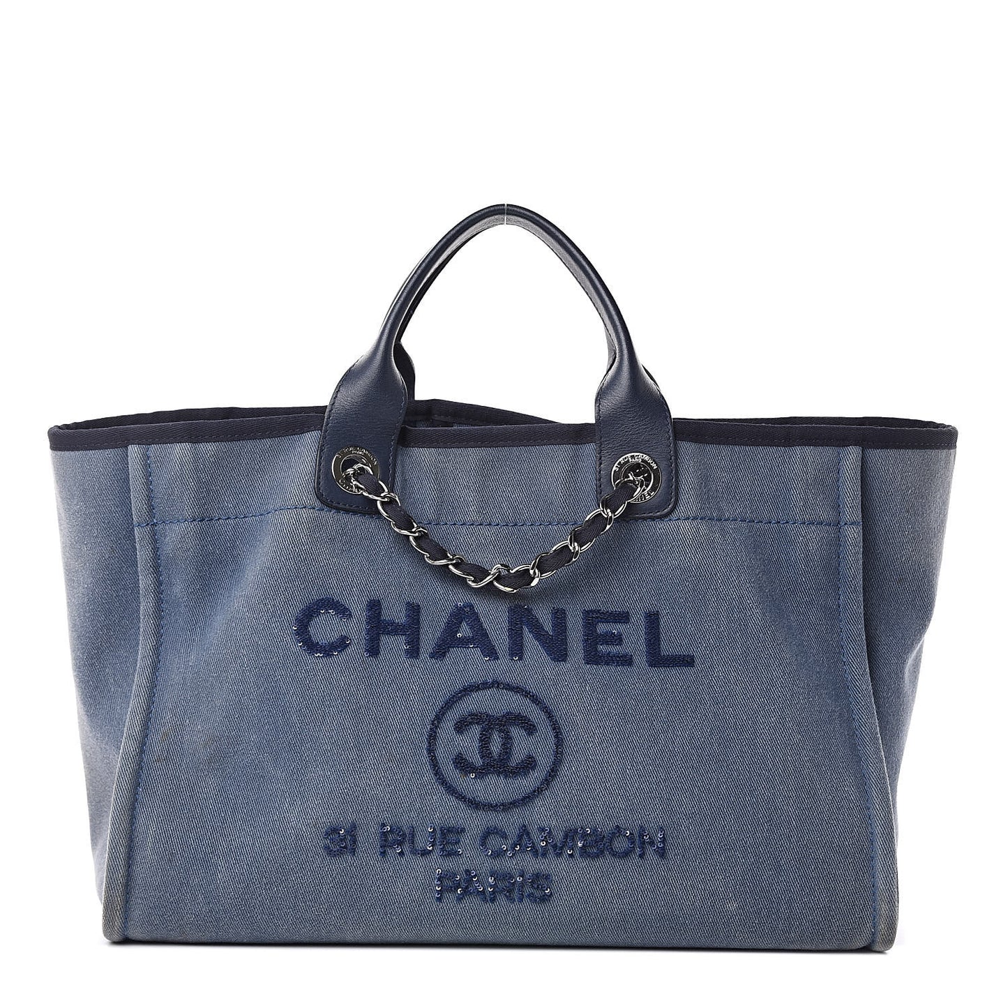 Denim Large Deauville Tote Blue