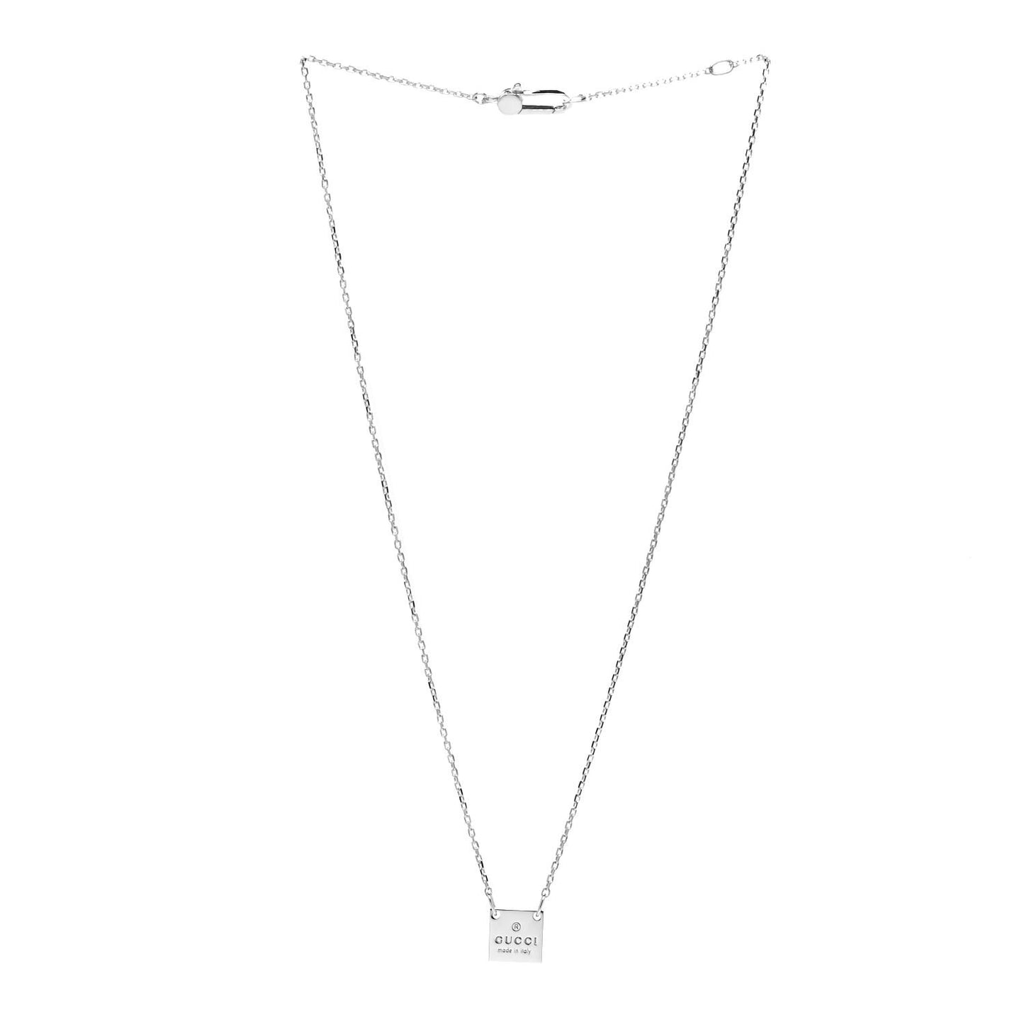 Sterling Silver Logo Square Tag Necklace