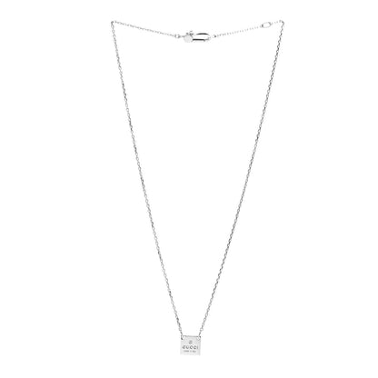 Gucci Sterling Silver Logo Square Tag Necklace 3 of 5