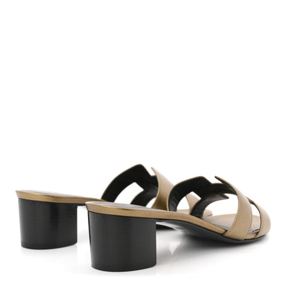 Hermes Metallic Madame Calfskin Oasis Sandals 38 Bronze 5 of 12