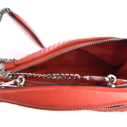 Fendi Shiny Nappa Trapuntata Small DotCom Click Top Handle Chain Satchel Papavero 5 of 28