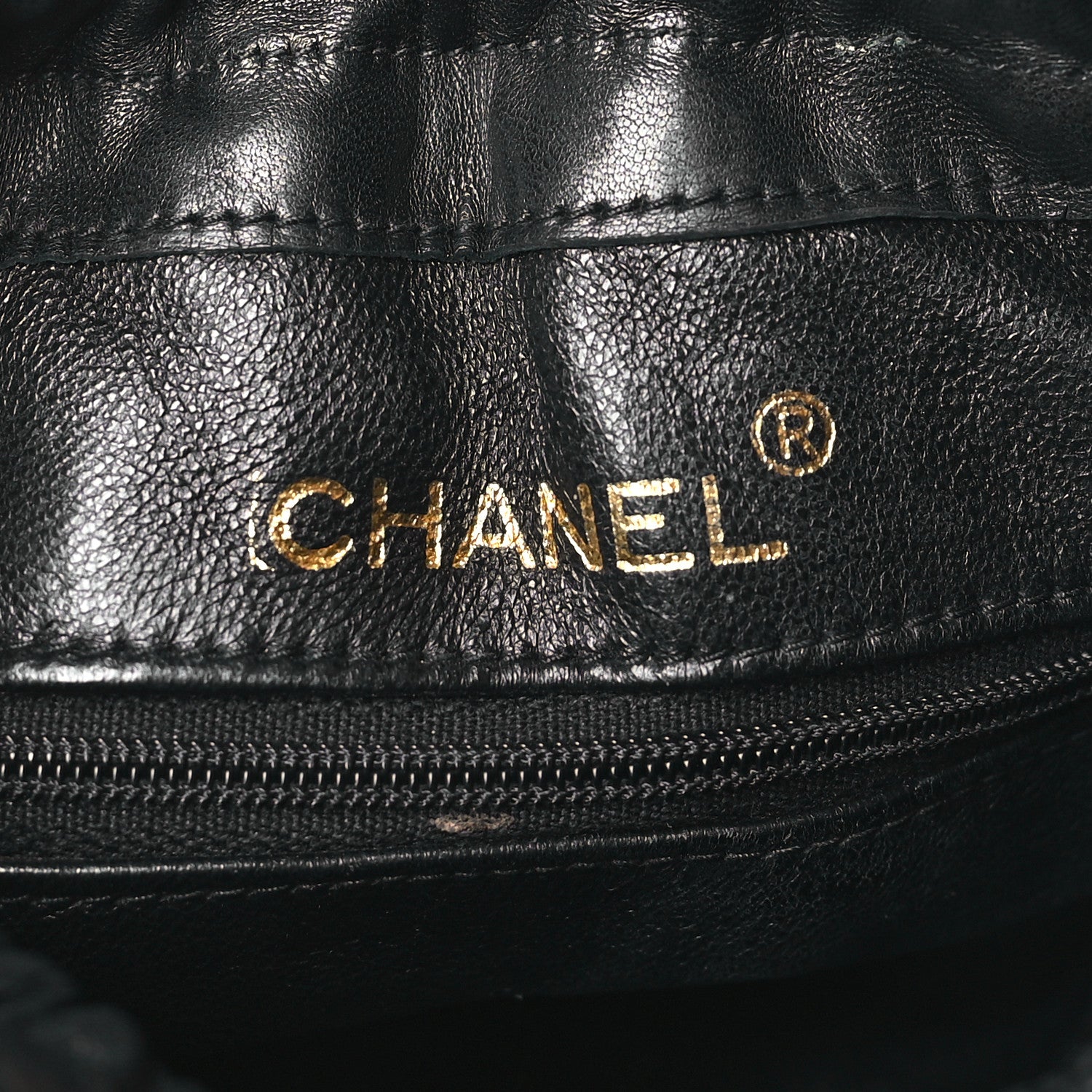 Chanel Lambskin Quilted Mini Drawstring Bucket Bag Black 6 of 12