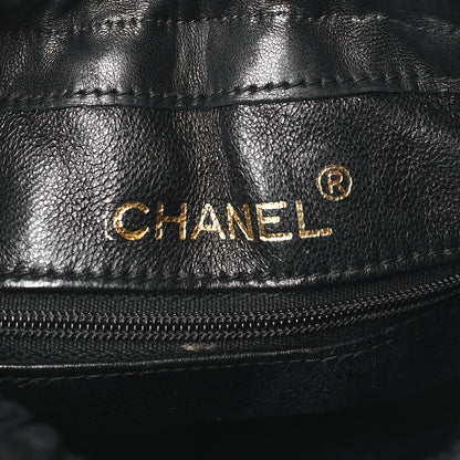 Chanel Lambskin Quilted Mini Drawstring Bucket Bag Black 6 of 12