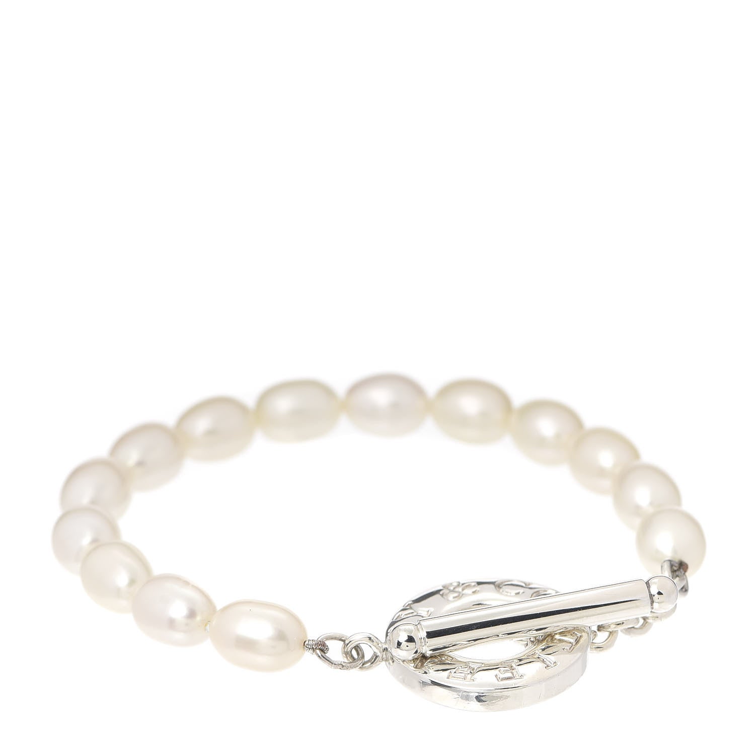 Tiffany Sterling Silver Pearl Toggle Bracelet 1 of 5