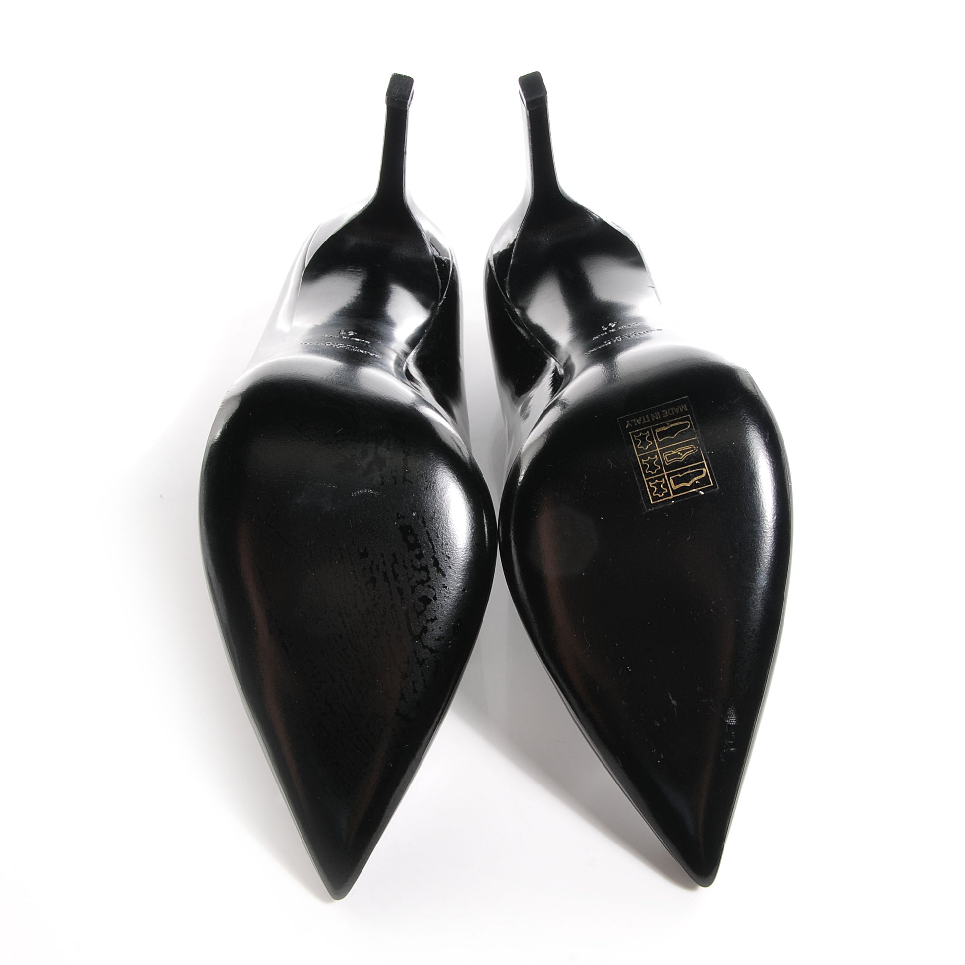 Saint Laurent Patent Classic Paris 105 Escarpin Pumps 41 Black 5 of 6