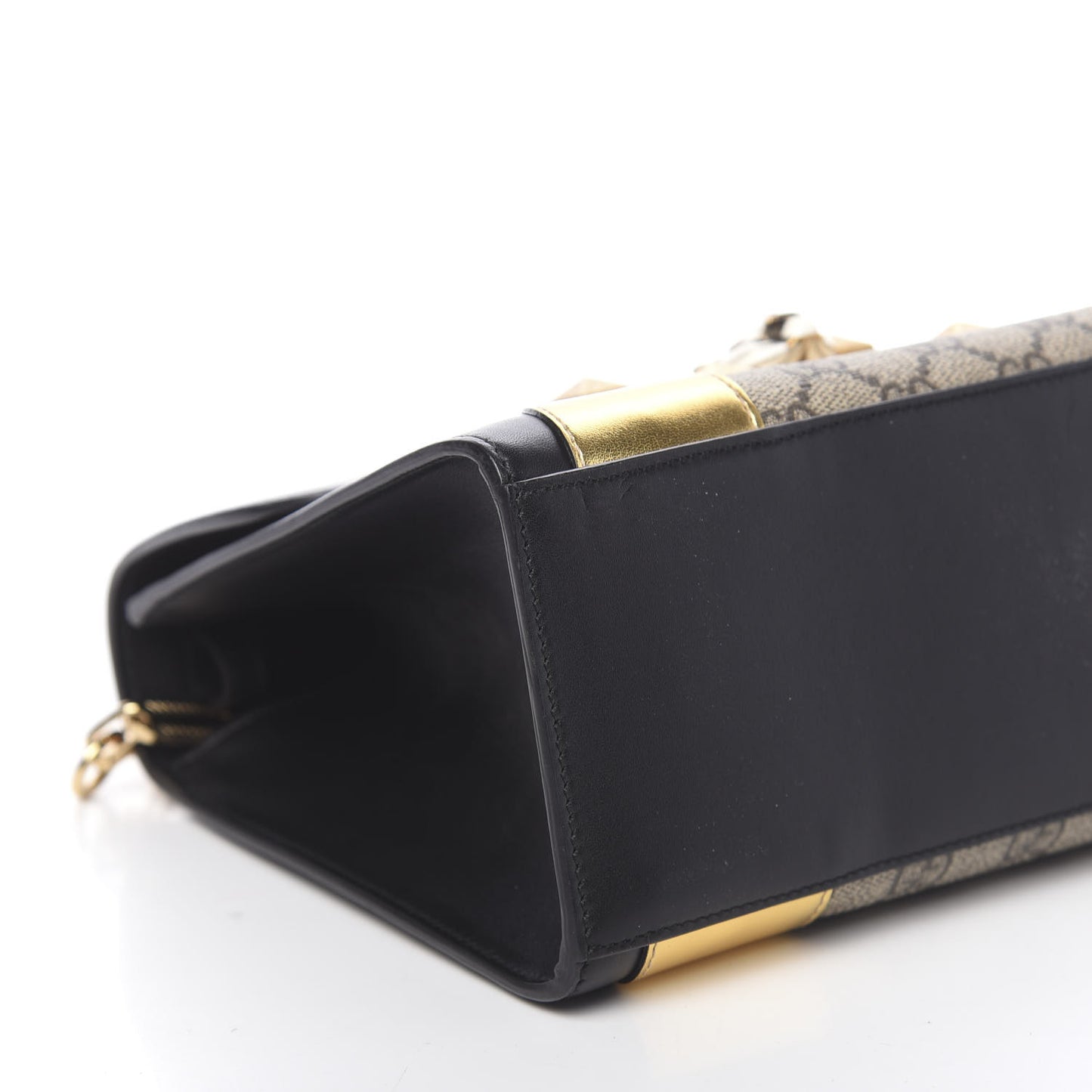 GG Supreme Monogram Small Osiride Top Handle Bag Black Gold