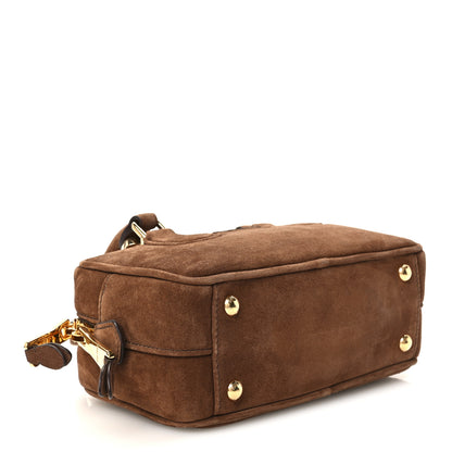 Miu Miu Suede Padded Regular Arcadie Top Handle Bag Cacao 4 of 10