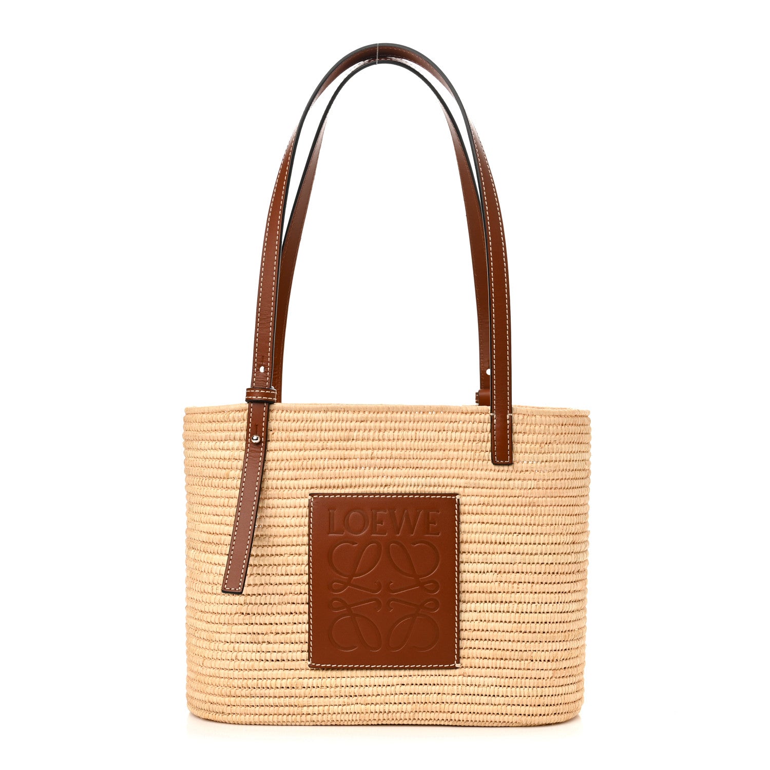 Loewe Raffia Small Square Basket Tote Bag Natural Tan 1 of 12