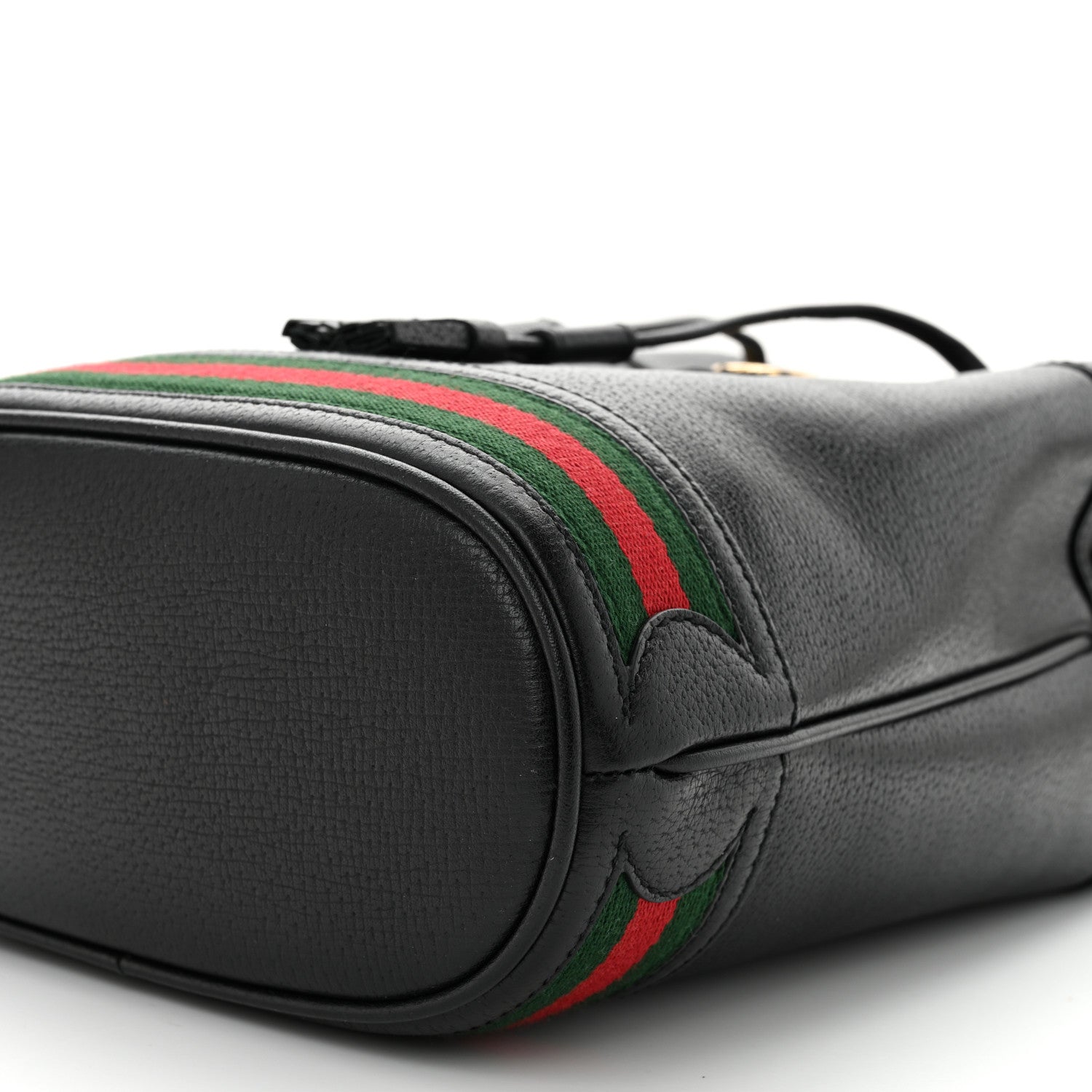 Gucci Glazed Textured Calfskin Web Small Ophidia Bucket Bag Black 10 of 10