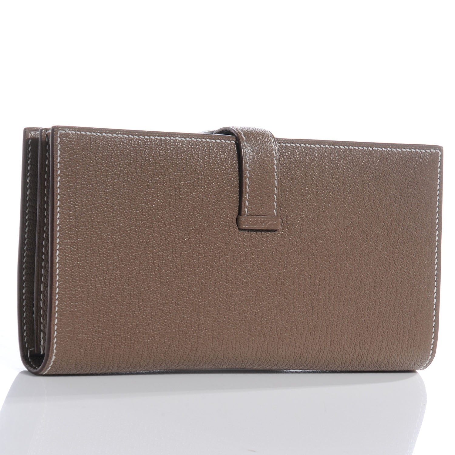 Hermes Chèvre Mysore Bearn Gusset Wallet Etoupe 2 of 7