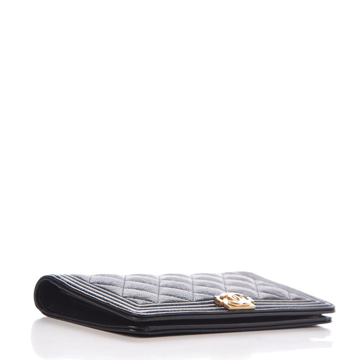 Chanel Caviar Quilted Boy Yen Wallet Black 4 of 9