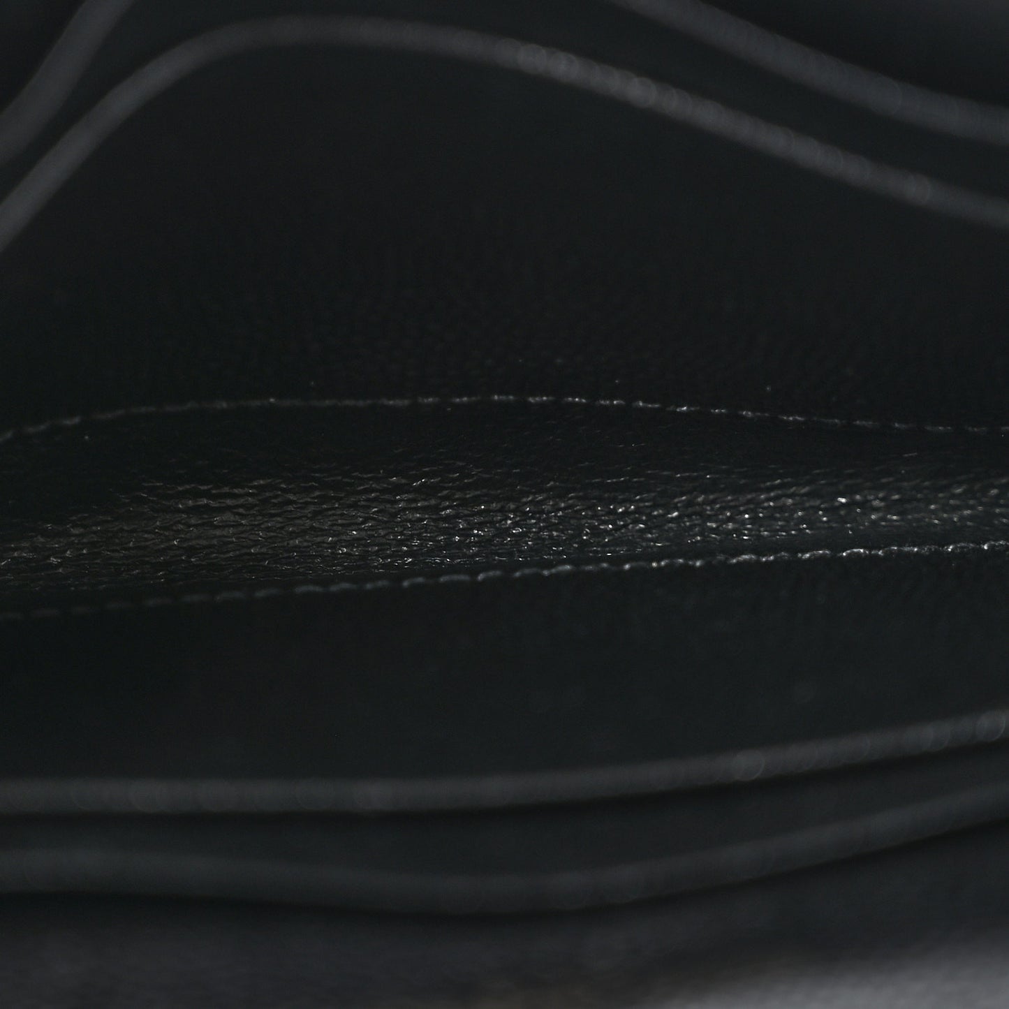 Grain De Poudre Matelasse Chevron Small Monogram Envelope Wallet Black
