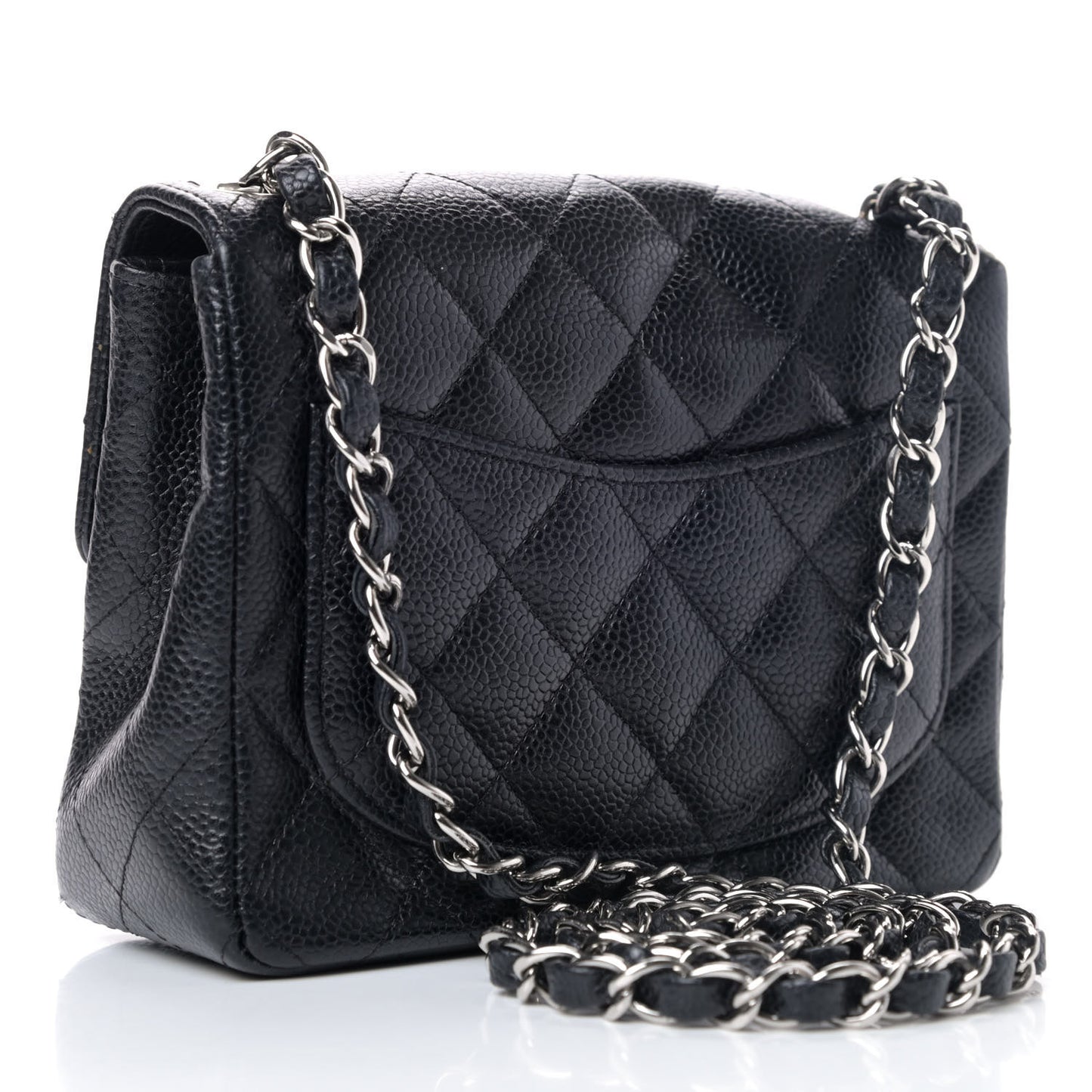 Caviar Quilted Mini Square Flap Black