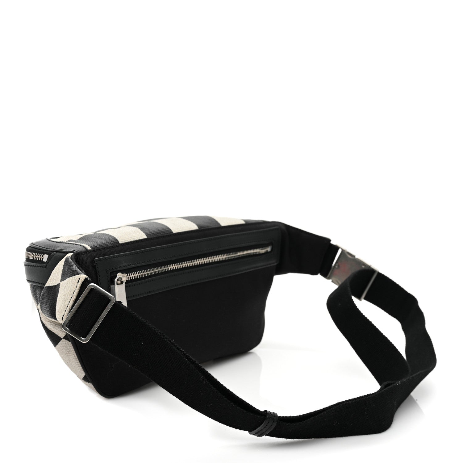Saint Laurent Canvas Classic Belt Bag Black White 3 of 9
