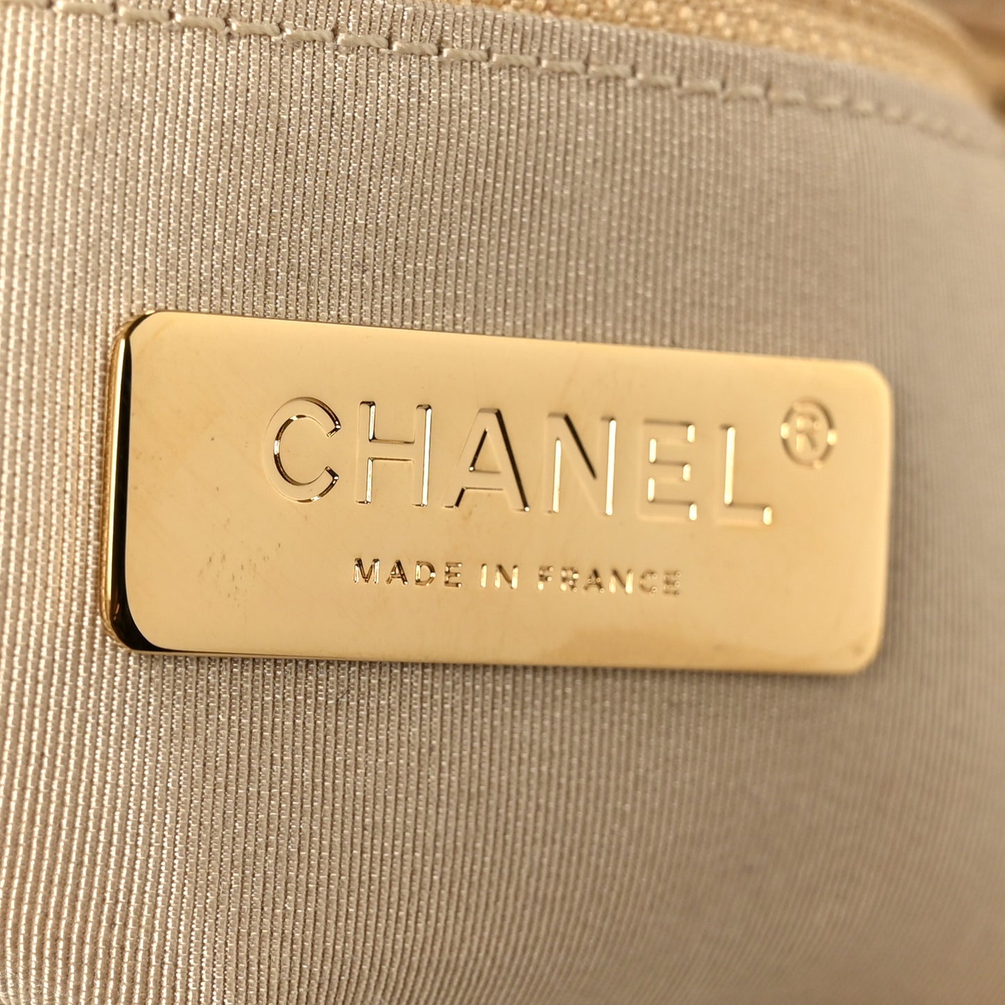 Lambskin Quilted Large Chanel 19 Flap Beige