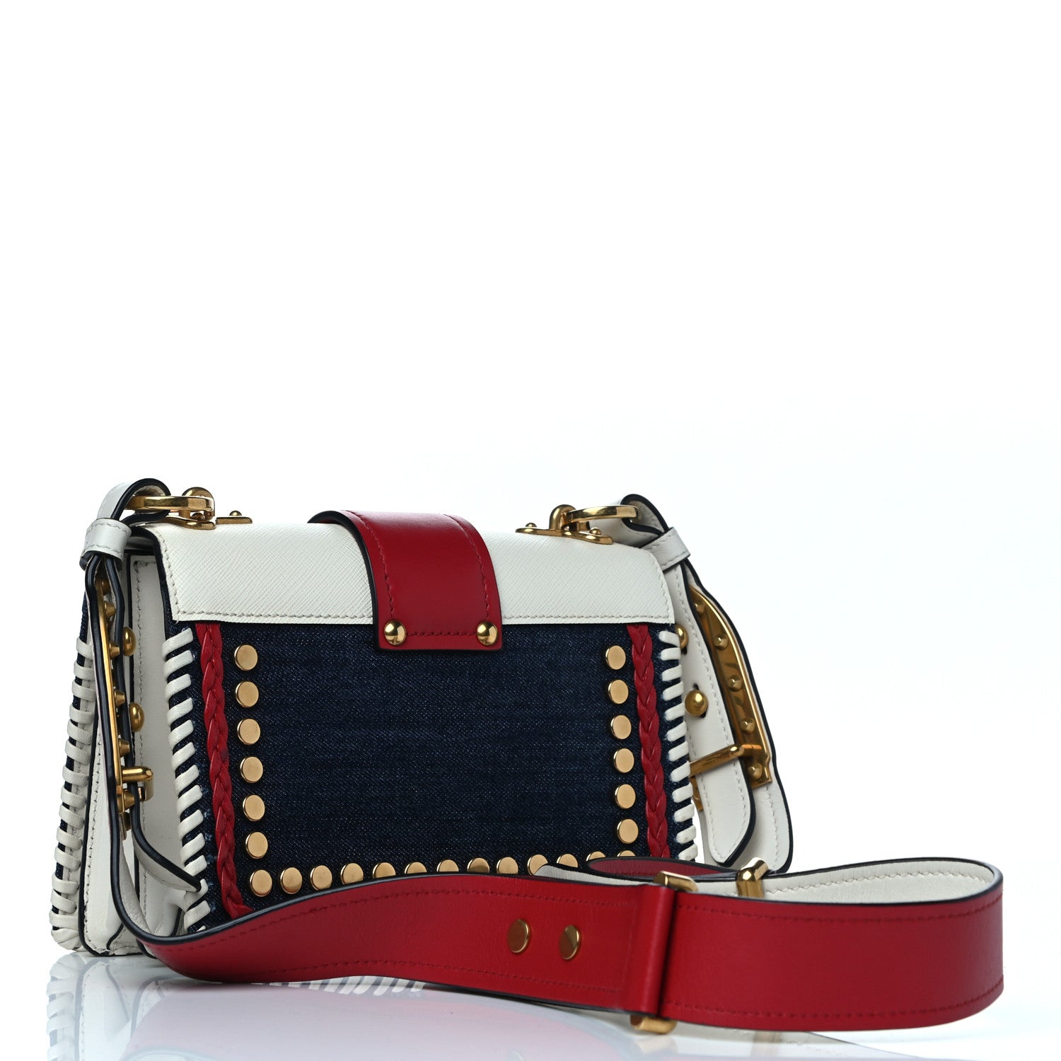 Prada City Calf Denim Cahier Bag Blue Fuoco 3 of 20