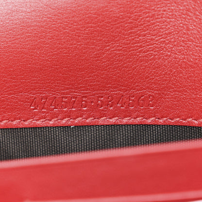 Gucci Calfskin Matelasse GG Marmont Chain Wallet Hibiscus Red 7 of 12