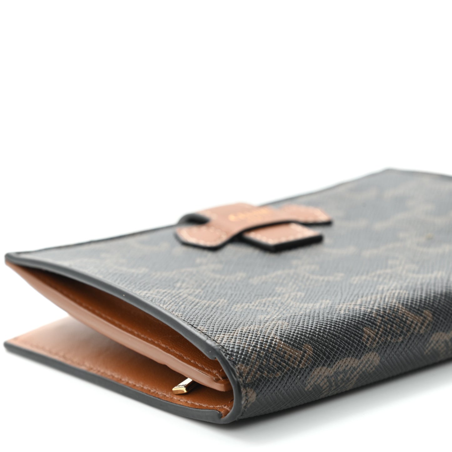 Canvas Triomphe Medium Strap Wallet Tan