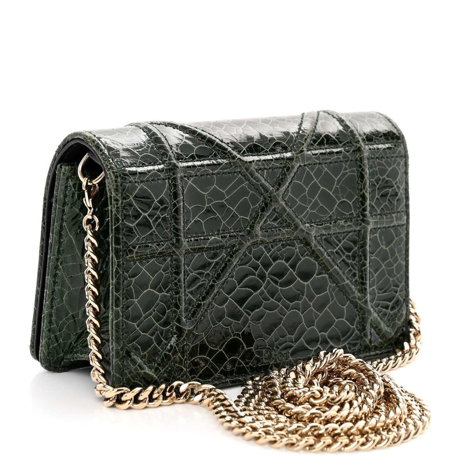 Christian Dior Ceramic Effect Deerskin Baby Diorama Flap Bag Green 3 of 9