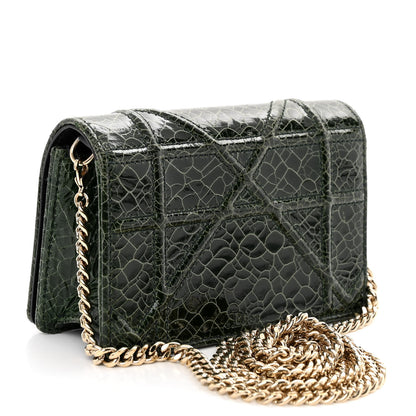 Christian Dior Ceramic Effect Deerskin Baby Diorama Flap Bag Green 3 of 9