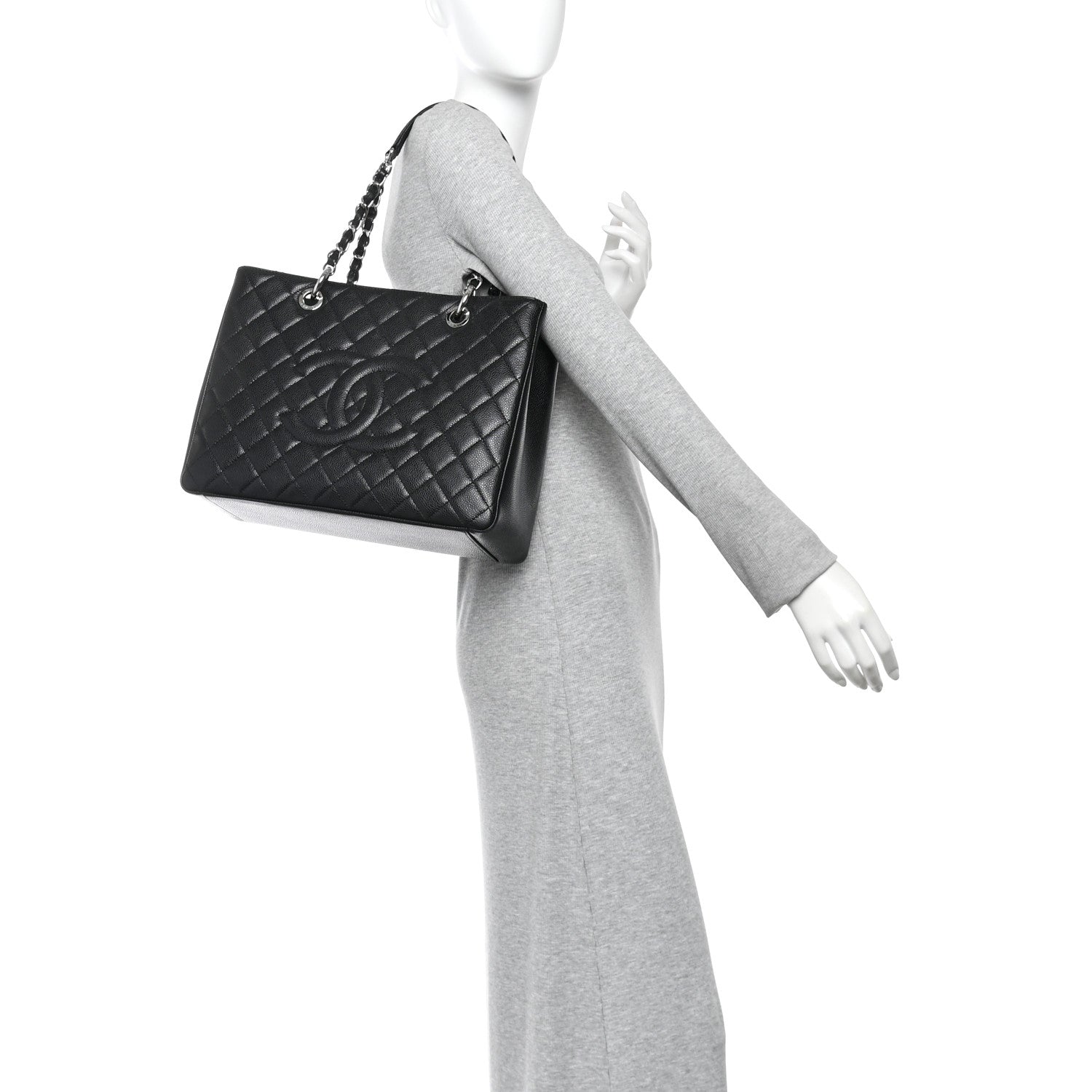 Chanel Caviar Quilted Grand Shopping Tote GST Black 2 of 10