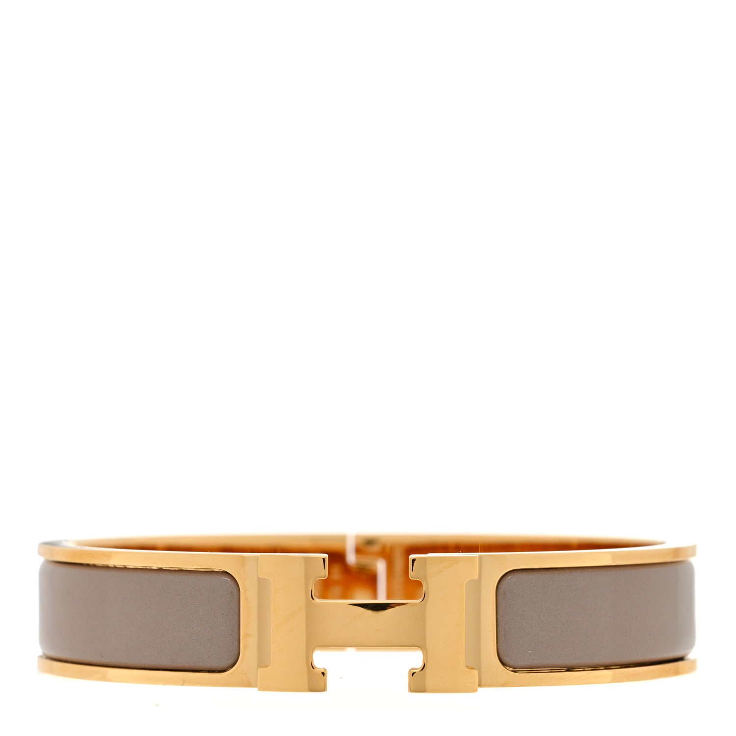 Hermes Enamel Narrow Clic Clac H Bracelet PM Marron Glace 1 of 5