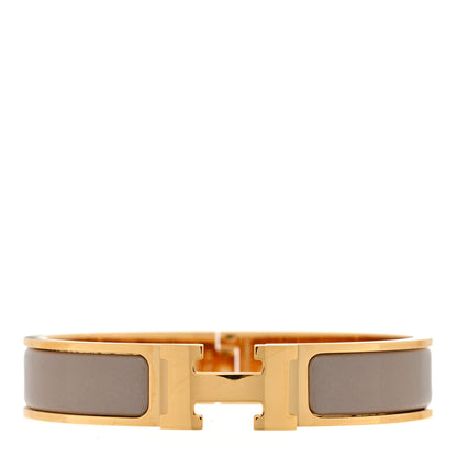 Hermes Enamel Narrow Clic Clac H Bracelet PM Marron Glace 1 of 5