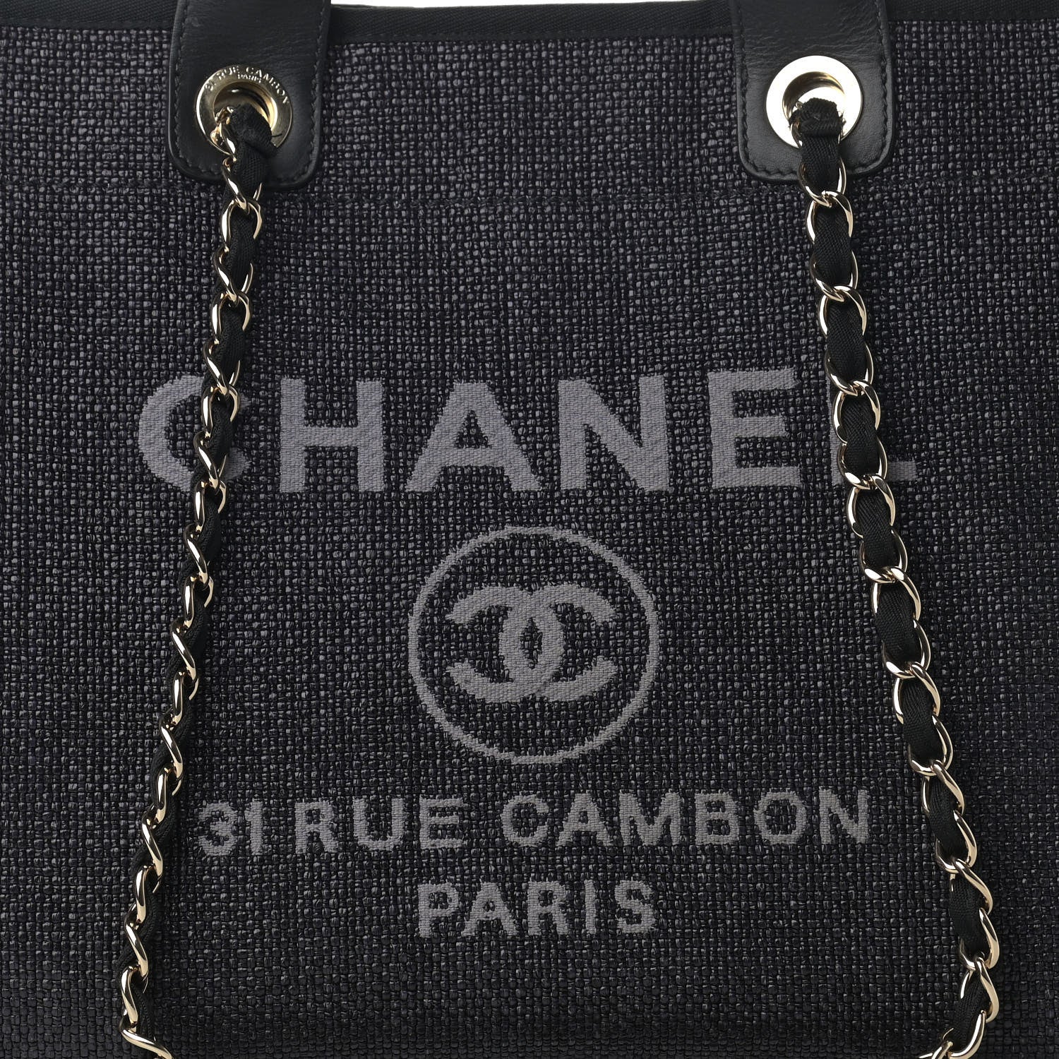 Chanel Woven Straw Raffia Medium Deauville Tote Black 7 of 10