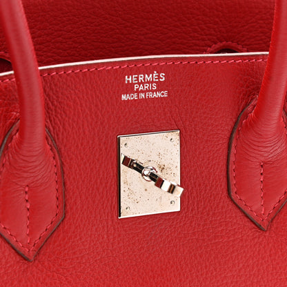 Hermes Taurillon Clemence Birkin 35 Rouge Vif 14 of 17