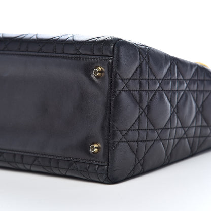 Christian Dior Lambskin Cannage Medium Lady Dior Black 11 of 13