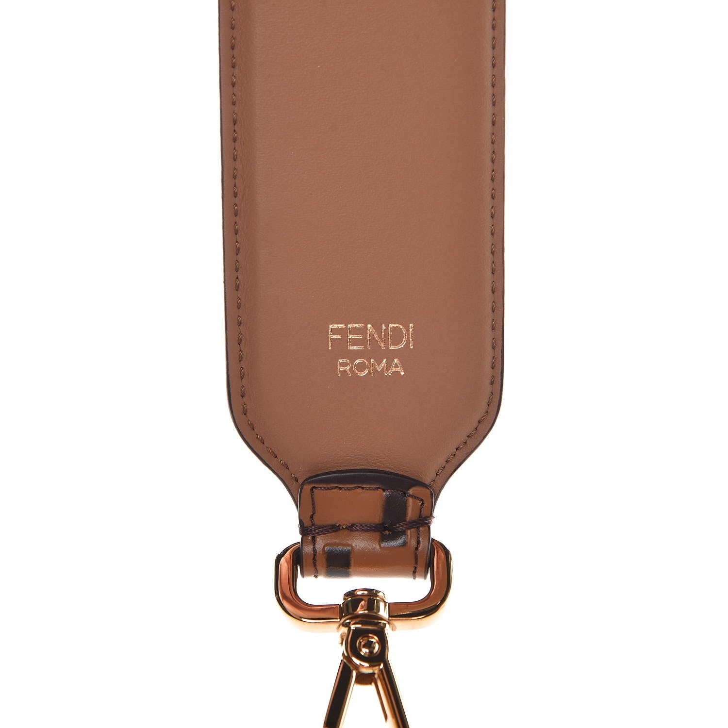 Fendi Calfskin FF 1974 Embossed Mini Strap You Tobacco Black 3 of 5