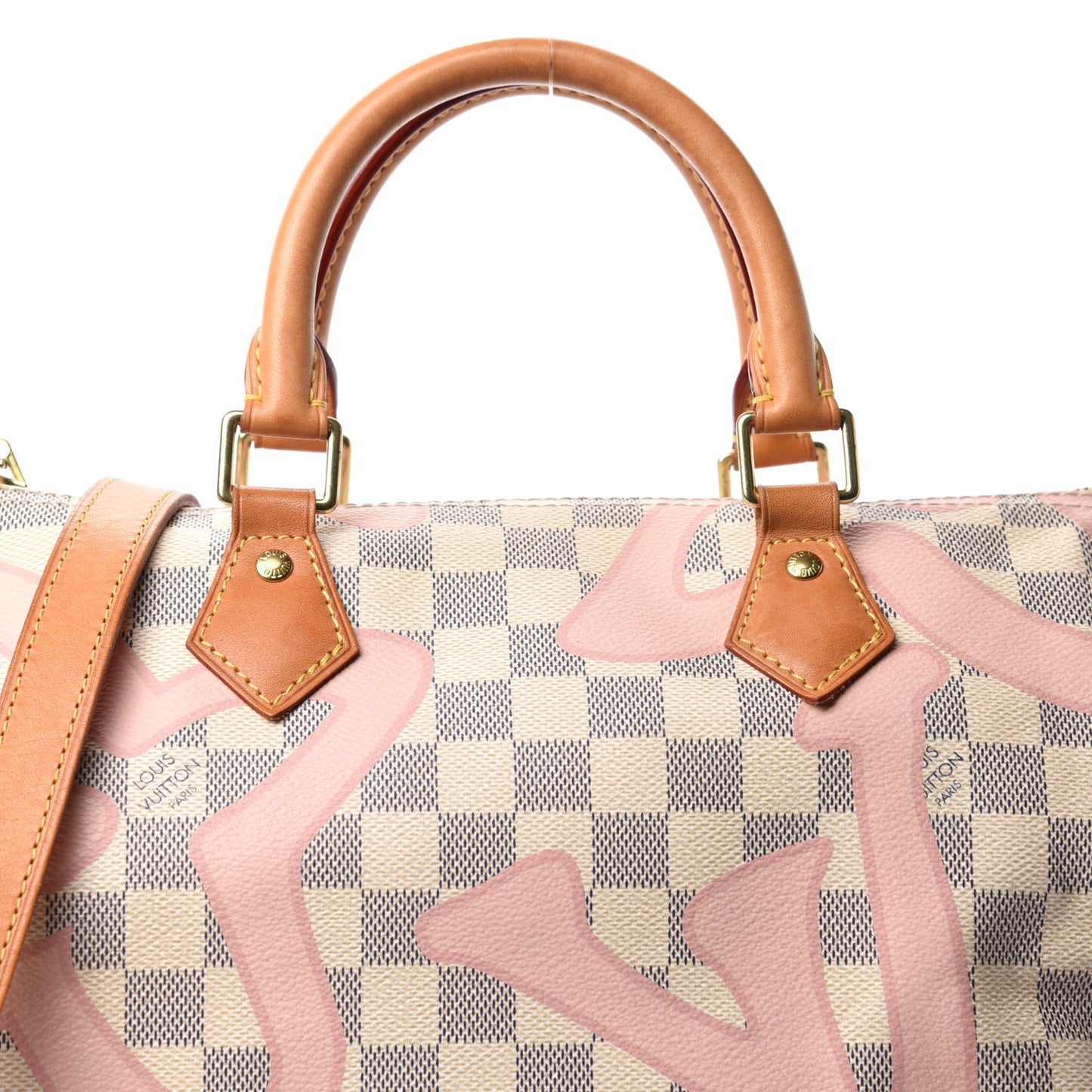 Damier Azur Tahitienne Speedy Bandouliere 30 Rose Ballerine