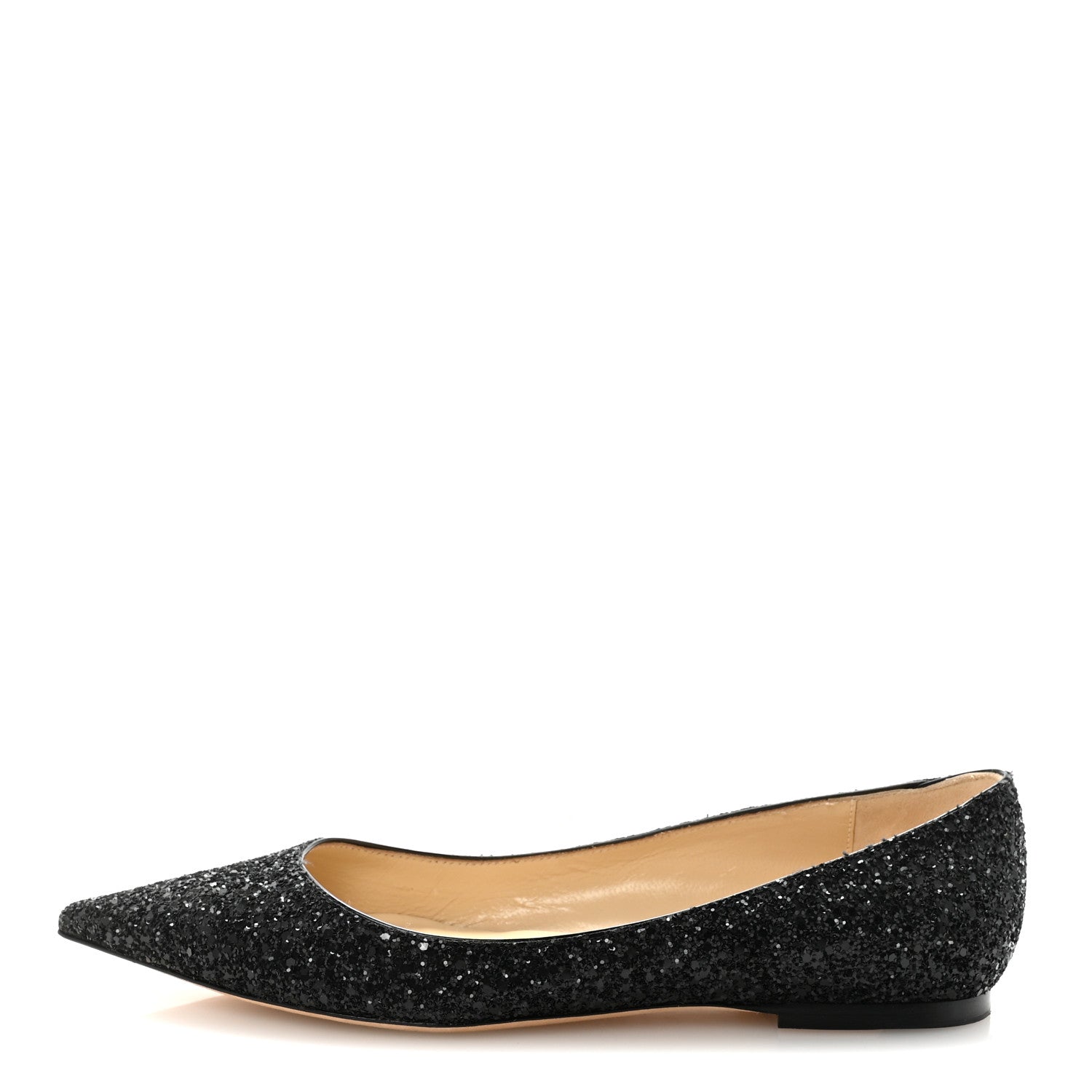 Jimmy Choo Glitter Romy Flats 38 Black 2 of 16