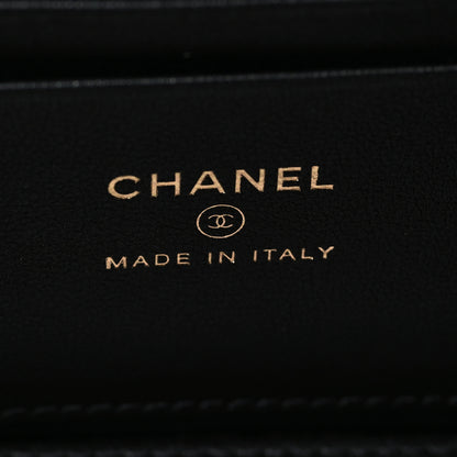 Chanel Tweed Quilted Small Vanity Case With Chain Black Purple Green Red 6 of 11