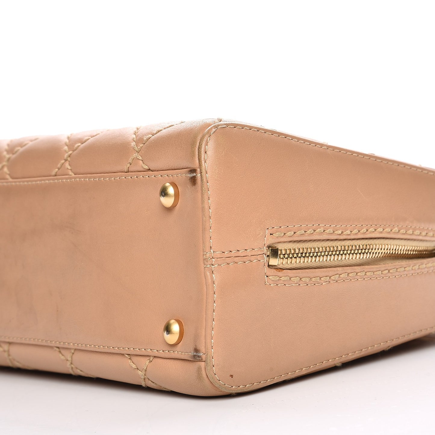 Lambskin Surpique Shoulder Bag Beige