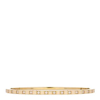 Chopard 18K Yellow Gold Diamond Ice Cube Half Set Bangle Bracelet 2 of 4